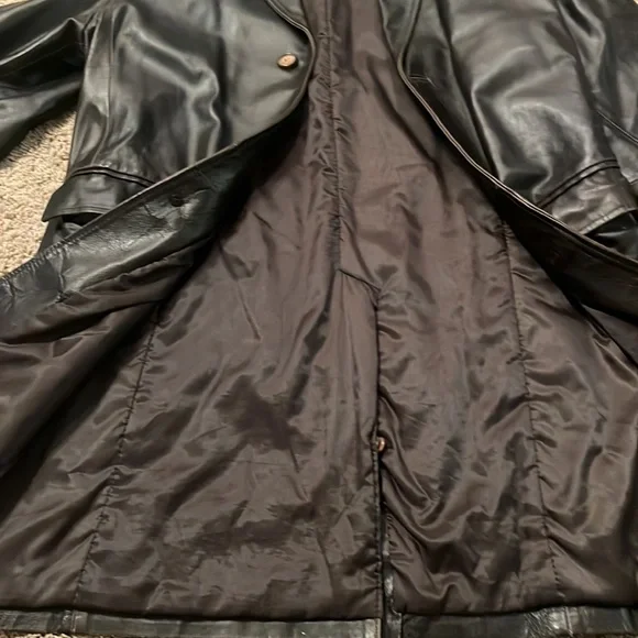 Men’s dark brown leather coat